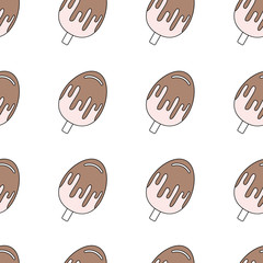 Seamless pattern with ice cream. Vector illustration.
