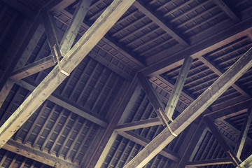 Wooden Roof Construction, close-up