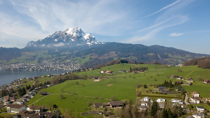 Fototapeta na wymiar aerial view of beautiful mountain