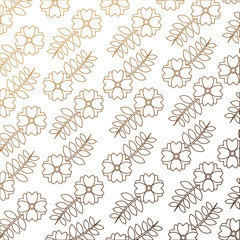 cute flowers with leaves decorative pattern vector illustration design