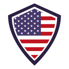 united  states of america flag in shield symbol vector illustration