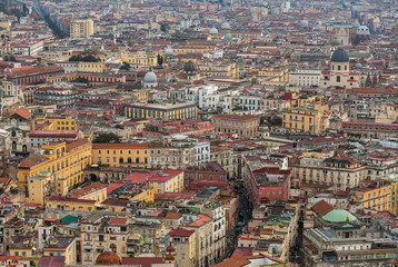 Fototapeta na wymiar Top view of downtown Naples, Italy