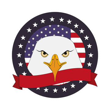 american bald eagle circular emblem design