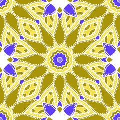 Seamless Floral pattern. Art-deco Geometric background. Modern graphic design. Vector illustration