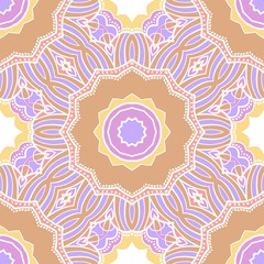 Seamless background pattern in geometric floral style. Vector illustration.