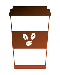 coffee cup in plastic container vector illustration design