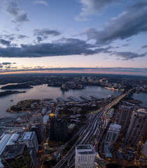 Evening traffic over the Sydney Harbour Bridge