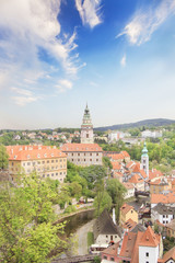 Obraz premium Nice view of the historic center of Cesky Krumlov, Czech Republic