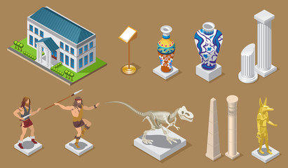 Isometric Museum Icons Collection