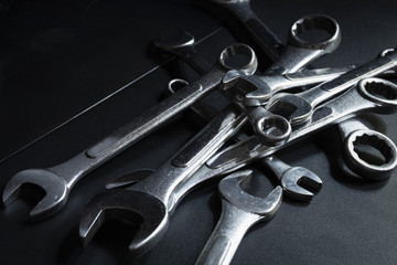Fototapeta premium Set of tools and wrench build and modify Mechanical and engine