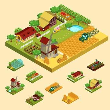 Isometric Agricultural Concept