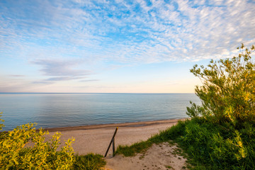 View of the sea and the beach from bluffs in Jurkalne, Latvia