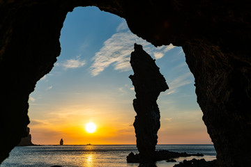積丹町　水無の立岩