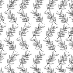 branch leafs plant decoration pattern vector illustration design