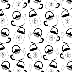 kitchen teapot isolated pattern vector illustration design