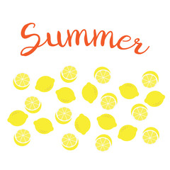 lemon pattern. Bright summer design. lemon background texture
