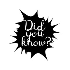 Did you know icon. Did You Know vector sign
