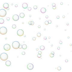 Wallpaper with soap bubbles. The concept of purity. Vector illustration.