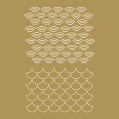 Japanese circle vector pattern. Wave pattern. Sea japan pattern vector