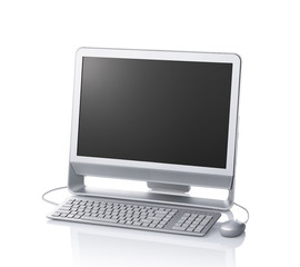 Modern computer desktop isolated on white background with clipping path.