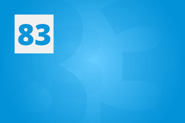 83 - Number eighty-three on blue technology background for example as background or concept template