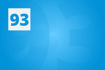 93 - Number ninety-three on blue technology background for example as background or concept template