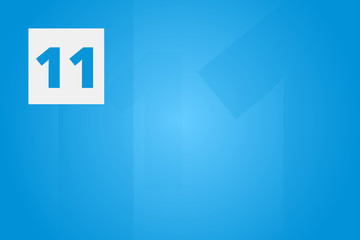 Fototapeta premium 11 - Number eleven on blue technology background for example as background or concept template