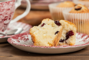 Home Baked Muffins With Coconut, Cranberry, White Chocolate.