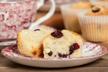 Home Baked Muffins With Coconut, Cranberry, White Chocolate.