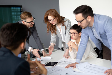 Corporate business team and manager in a meeting