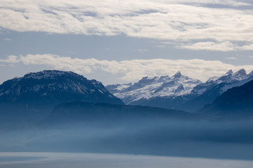 Obraz na płótnie Canvas aerial view of beautiful mountain