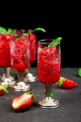 Summer refreshing strawberry granita