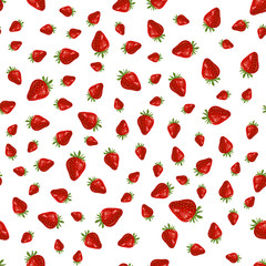 Seamles strawberry pattern on white background