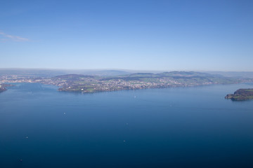 Fototapeta na wymiar aerial view of beautiful lake