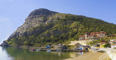 Fototapeta na wymiar A small village in a Bay on The black sea.Crimea.