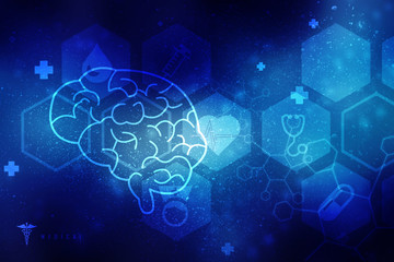 Human brain 2d illustration