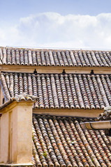 Roofs with sky and clouds