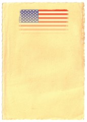 The United States of America FLAG on Original Vintage Paper, with space for your Design or Text