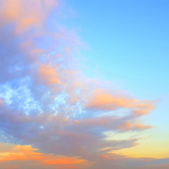Naklejka na ściany i meble Beautiful blue sky with clouds, quadrate format