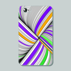 Protective cover for mobile phone. Texture of light silk drapery. Vector illustration in elegant trendy style.