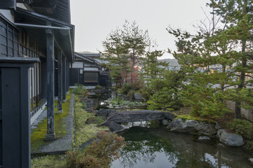Fototapeta premium Ryokan courtyard and pond 