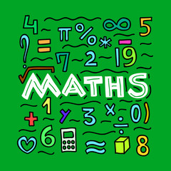 Maths. Subject concept. Vector illustration