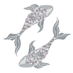 Naklejka premium A flock of beautiful fish for a bright background image