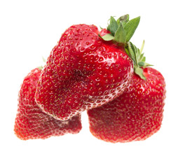 ripe strawberry on white background