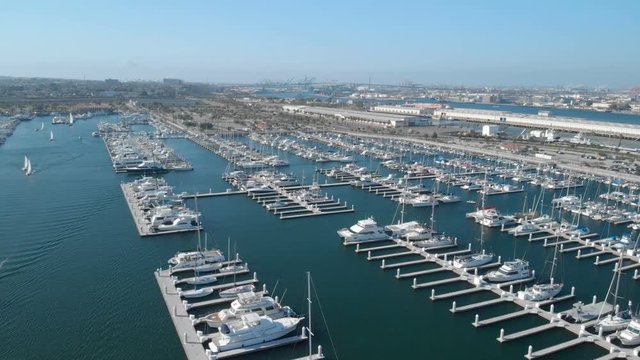 Aerial Cabrillo Marina and Port of Los Angeles