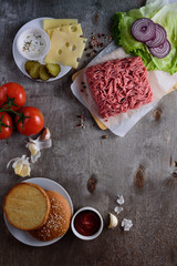 Raw minced pork for burger