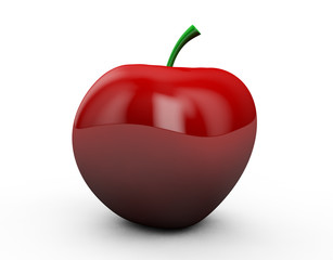 Metall apple isolated on white background 3d render
