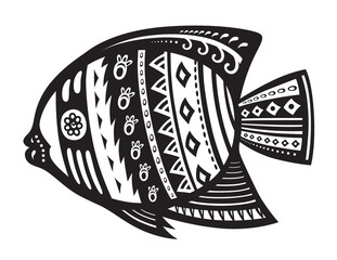 Fish with ornaments in the ethnic style