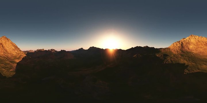panorama of mountains. made with the one 360 degree lense camera without any seams. ready for virtual reality.