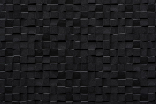 Black stone wall pattern and seamless background